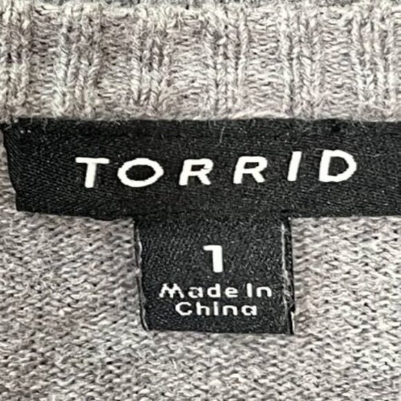 Torrid Womens‎ Plus Size Gray Sweater With Pink Stars - Picture 6 of 8